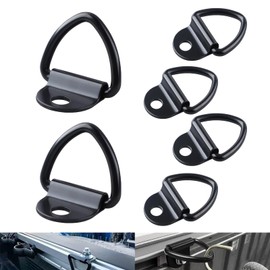 WUWWUT 6 Pcs Tie Down Anchor Hooks Heavy Duty D Rings Steel Tie Down Rings for Trailer Cargo Boat Van Truck Warehouse(Black, 450kg)