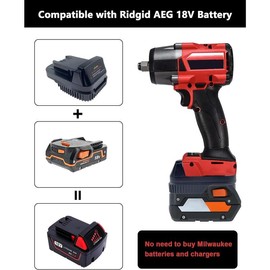 This adapter allows Ridgid AEG 18V lithium batteries to be used with Milwaukee M18 power tools - quantity: Pack 1