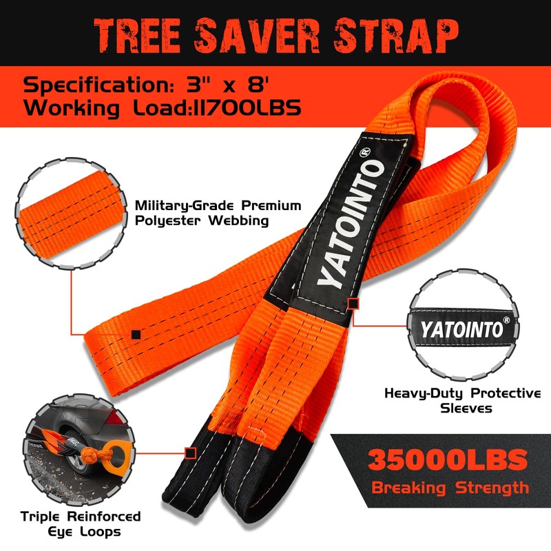 YATOINTO Off Road Recovery Kit 10 Ton Heavy Duty Snatch