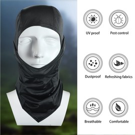2 Pack Camo Balaclava Face Ski Mask,UV Protection Ice Silk Neck Gaiter Scarf Sun Hood for Men/Women Motorcycle Cycling