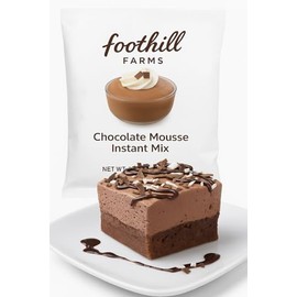 Foothill Farms Chocolate Mousse Instant Mix – 16 oz Pouch, Easy No-Bake Dessert, Rich & Creamy, Single Pack