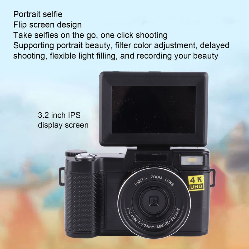 48MP Vlogging Camera Anti ShakE 4K Digital Camera with 3.2