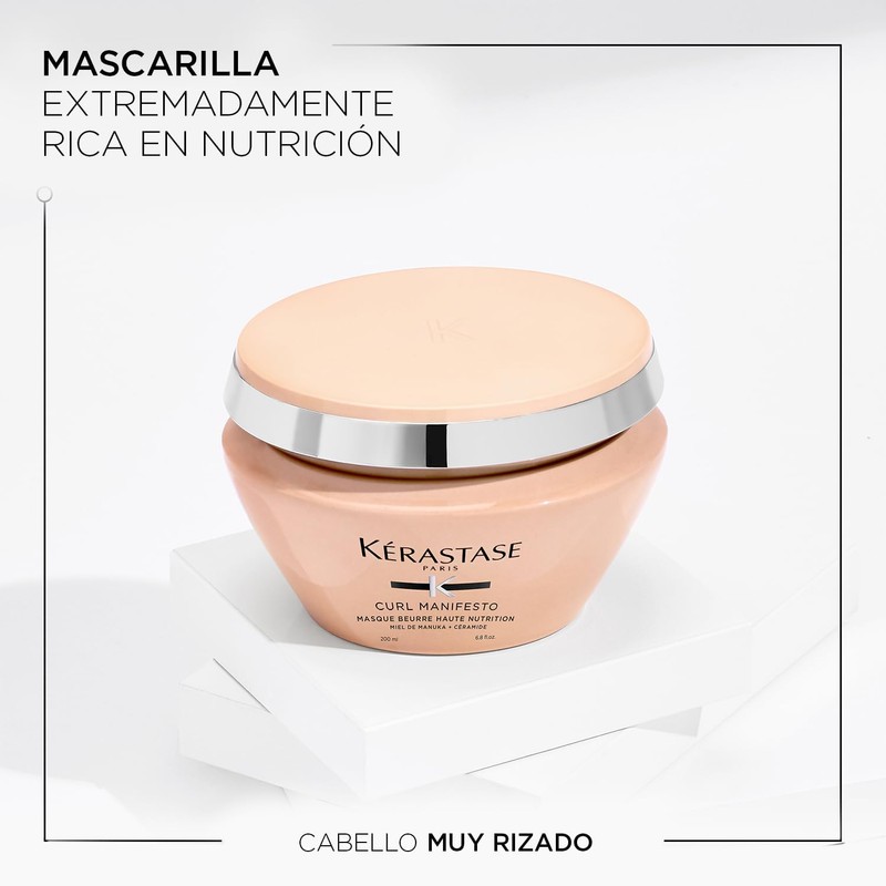 Kérastase Mascarilla Masque Beurre Haute Nutrition, para Cabello Rizado, con
