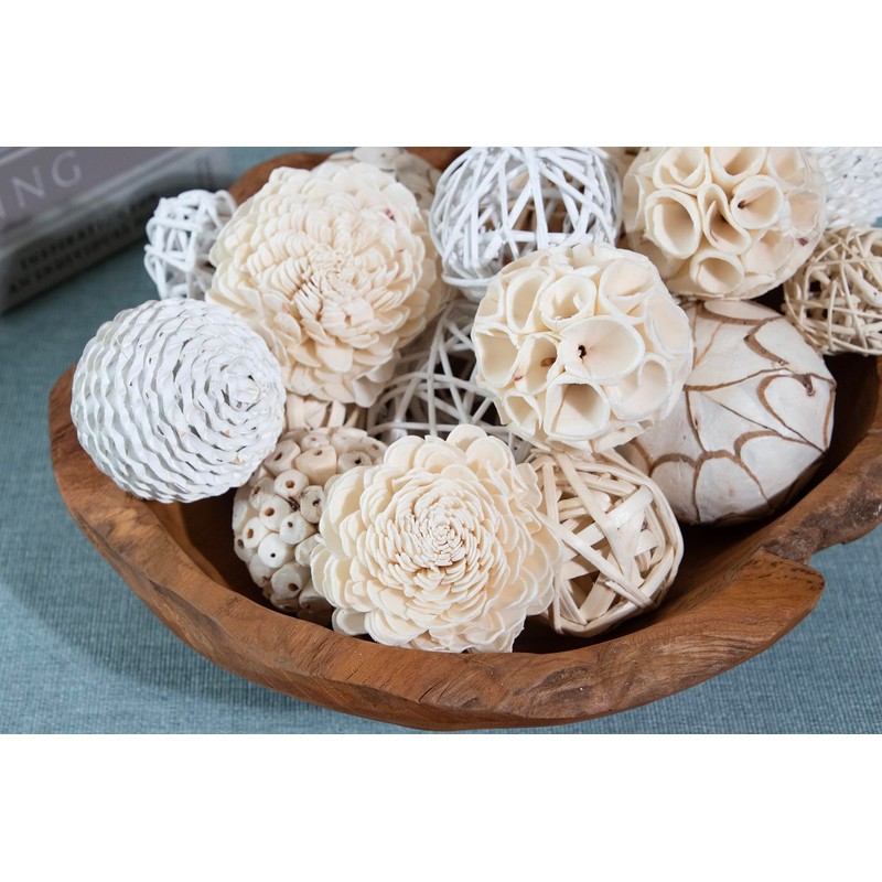 ANDALUCA Decorative Balls Bag Bowl Filler Home Decor (White)