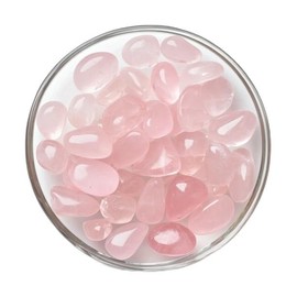 SigMntun Polished Rose Quartz Stones Healing Crystal Bulk, 24 Pcs, 1.5 cm Handpicked Natural Tumbled Gemstones Rocks for Healing, Reiki, Meditation, Witchcraft and Home Decoration