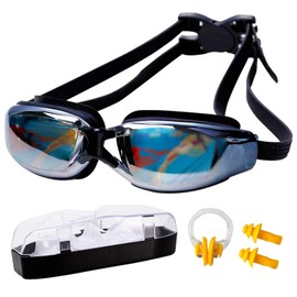 Spencer Swim Goggles - Swimming Goggles No Leaking Anti Fog UV Protection Wide View for Adult Men Women Youth Kids with Protection Case (Black)