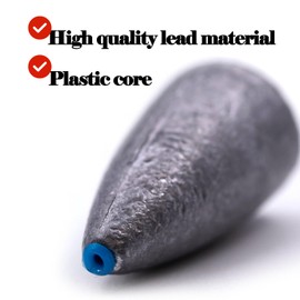 FishTrip Bullet Weights Fishing Sinkers,1/16 to 1/2oz Fishing Weight for Texas Rigs Bass Fishing Saltwater (3/8oz)