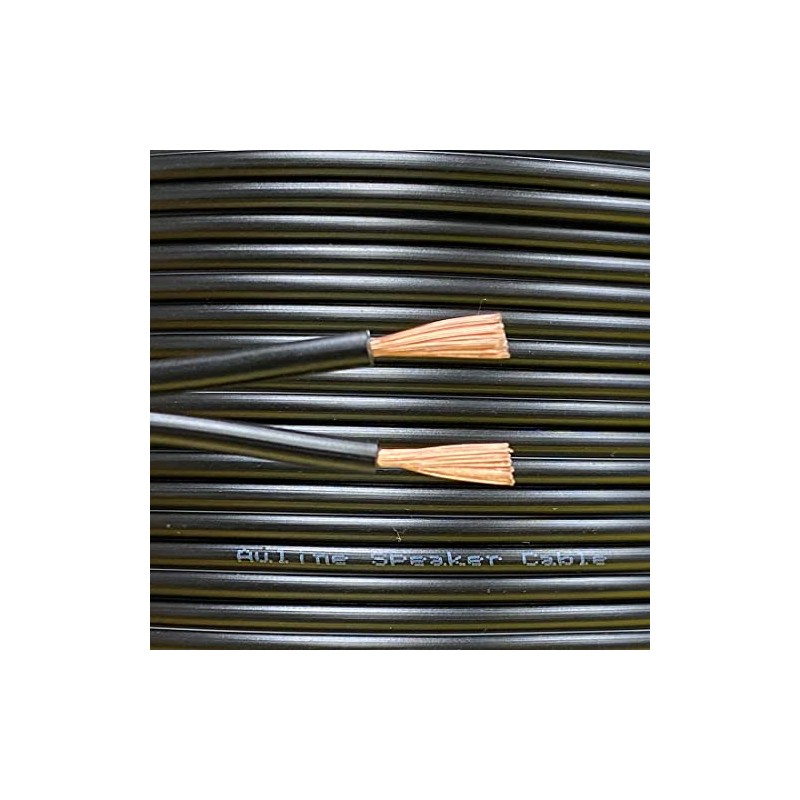 Auline 20m Black Speaker Cable Wire 42 Strand 16 AWG
