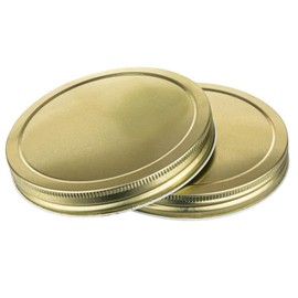 110-400 Gold Metal Lid - Continuous Thread (CT) - Plastisol Liner - For Kitchentoolz Gallon & Half Gallon Jars - Canning & Storage - Jar not Included