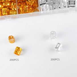 Yamel Silver and Gold Hair Cuffs Hair Jewelry for Braids Accessories 400 Pieces Adjustable Metal Hair Rings Silver and Gold Hair Accessories for Women and Girls