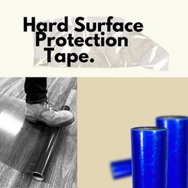 PackagingSuppliesByMail PSBM Floor Protection Film, 24 Inch x 200 Feet, 1 Pack, Blue Self Adhesive Protective Shield for Hardwood Floor, Tile and Hard Surfaces