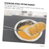 CIYODO Kitchen Frying Basket Ergonomic Stainless Steel Strainer Heat-Resistant Handle