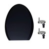 WinZo Black Elongated Toilet Seat Standard Universal Replacement Plastic Cover
