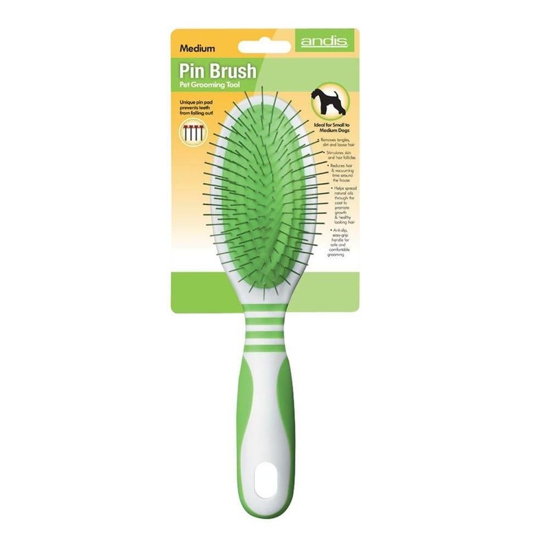 Andis Pet Pin Brush, Medium,White/Green
