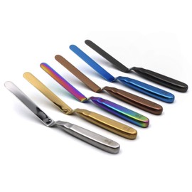 Espátula de Repostería/Emplatado/Cocina para Chef Angulada Pastelera Acero Inoxidable (Dorado)