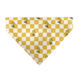 Peanuts Pet Bandana Peanuts Woodstock Pose Checker Yellow White Slip On Collar Bandana Only