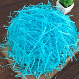 LKQBBSZ Easter Raffia Grass Pack Recyclable Paper Shred for Easter Basket Filler Creative Eggs Decor Filler Gift Wrapping (Blue)