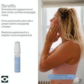 Crema para ojos Goggle de Dermasport para nadadores: humectante con complejo iluminador rico en péptidos para hombres