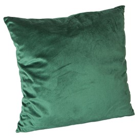 Nicola Spring Square Velvet Cushion - Green - Pack of 1-55cm x 55cm - Soft Filled Decorative Throw Pillow Scatter Cushion with Pillowcase Cover & Inserts for Bed, Sofa Chairs
