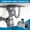 Kitchen Sink Drain Pipe Adapter, Y-shaped 3 Way Basin Sewer