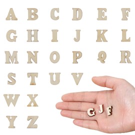 Giantree 208Pcs Wooden Letters, 0.6 Inch Wood Burning Letters, Letters for Crafting Unfinished Wood, Wooden Alphabet Letters Spelling Educational Kits for Arts DIY Craft Home Decor(Letter)