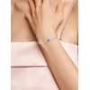 Women's Bracelet, 12 Months, Birthstone, 2 Row Bracelet, Flowers, Silver,