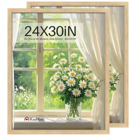 KissNow 24x30 Poster Frame set of 2, Natural Oak Wood Picture Frame, Wall Hanging