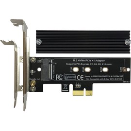 Bejavr M.2 PCIe NVMe X1 Adapter with Aluminum Heat Sink, Support PCIe 3.0 4.0 X1 X4 X8 X16 Slot.