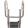 Mojiate 4-Step Stainless Steel Pontoon Boat Ladder - Foldable Telescoping