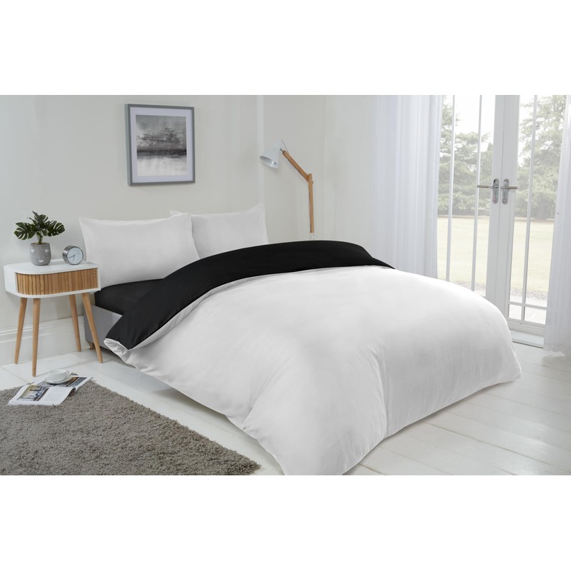 Emma Barclay Lyla Reversible Duvet Set in Black/White - Single