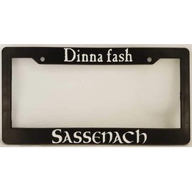 ClustersNN Bhartia Dinna Fash Outlander Themed Chrome License Plate Frame Stainless Metal Tag Holder 12" X 6"