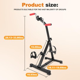 FrenzyBird 2 in 1 - Foot Exercise Truck - Foldable Portable feet, Hand, arm, Leg Fitness Pedal - Very Suitable for Older People, Elderly, Disabled or Office（Black）