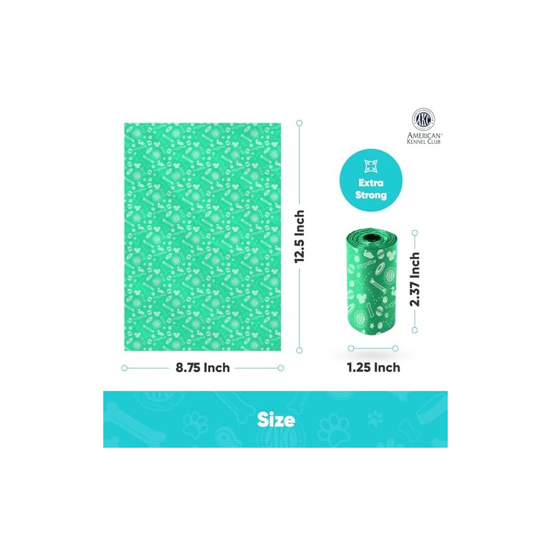 AKC - Bolsas para excrementos de perro, 240 bolsas de