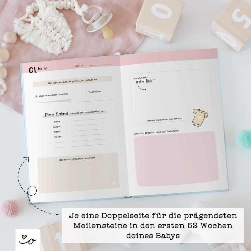 Odernichtoderdoch Baby Diary "Kleine Glasmomente" - Diary for the First