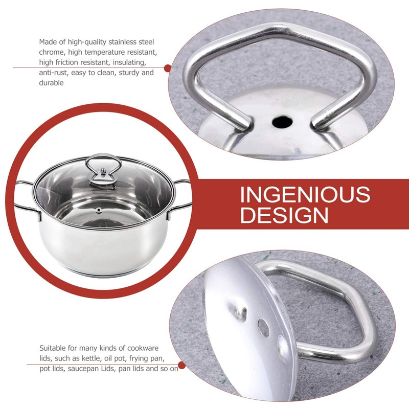BESTonZON Pot Lid Handle Stainless Steel Universal Replacement Lid Knob