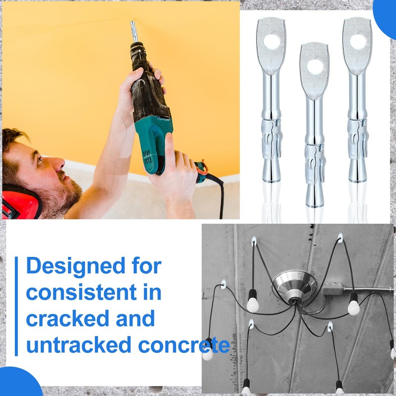 Pasimy 100 Pcs Eye Bolt Wedge Concrete Anchor 1/4 x