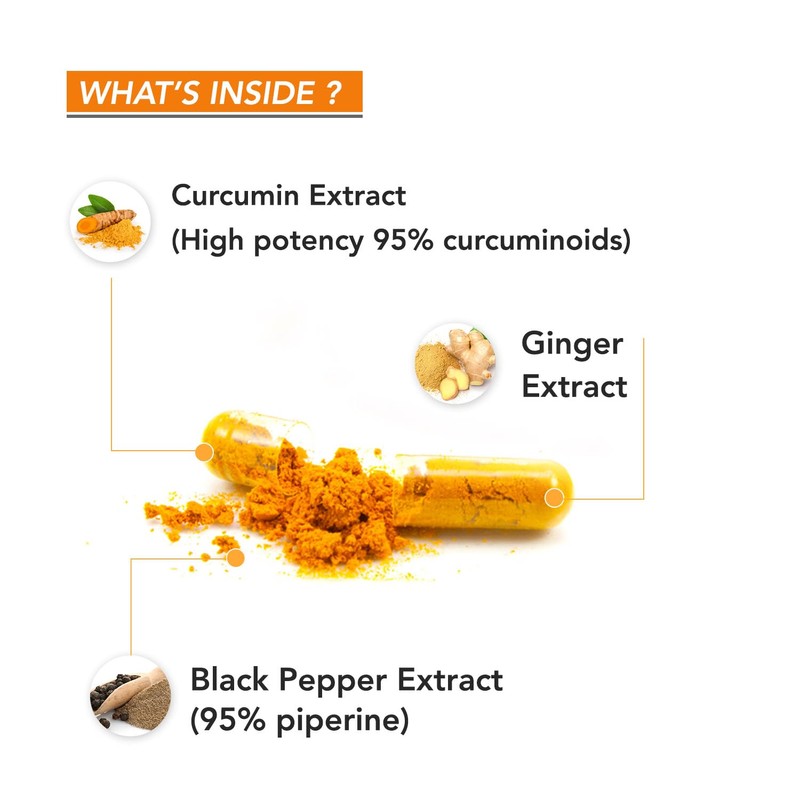 Curcumin 95 Capsules with Ginger & Black Pepper | Antioxidant