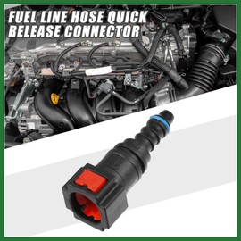 Motoforti Car Fuel Line Hose Quick Release Connector Straight 5/16" 7.89mm SAE to 1/4" 6mm Disconnect Hose Plastic Red (Set of 2) Long-Lasting