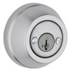 Kwikset Gatelatch Deadbolt Lock, Satin Chrome Round Keyed on Exterior