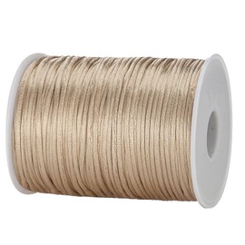 OZXCHIXU 2mm x 100 Yards Satin Nylon Trim Cord, Rattail, Chinese Knot, Kumihimo Cord (Khaki)