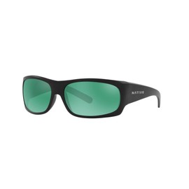 Native Men's XD9030 Versa SV Polarized Rectangular Sunglasses, Matte Black/Green Reflex, 62mm