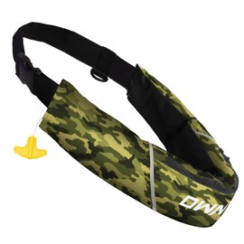 Owntop Inflatable Swim Vest for Adults, Low Profile Manual Inflate Belt Pack, Buoyancy Aids Swim Jacket Waist for Kayak, Fishing, Paddle Sports, Army Green