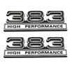 2pcs 383 6.2L High Performance Engine Emblems Badge 3D Decals