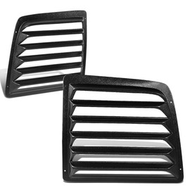 DNA MOTORING WINL-004 Pair Glossy Finish Rear Window Scoop Louvers Sun Shade Cover,Black