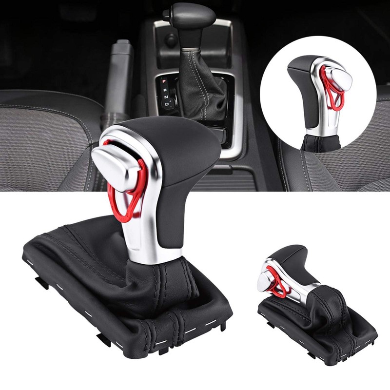 Akozon Gear Knob, Gear Knob Cover Leather Replacement Gear Lever