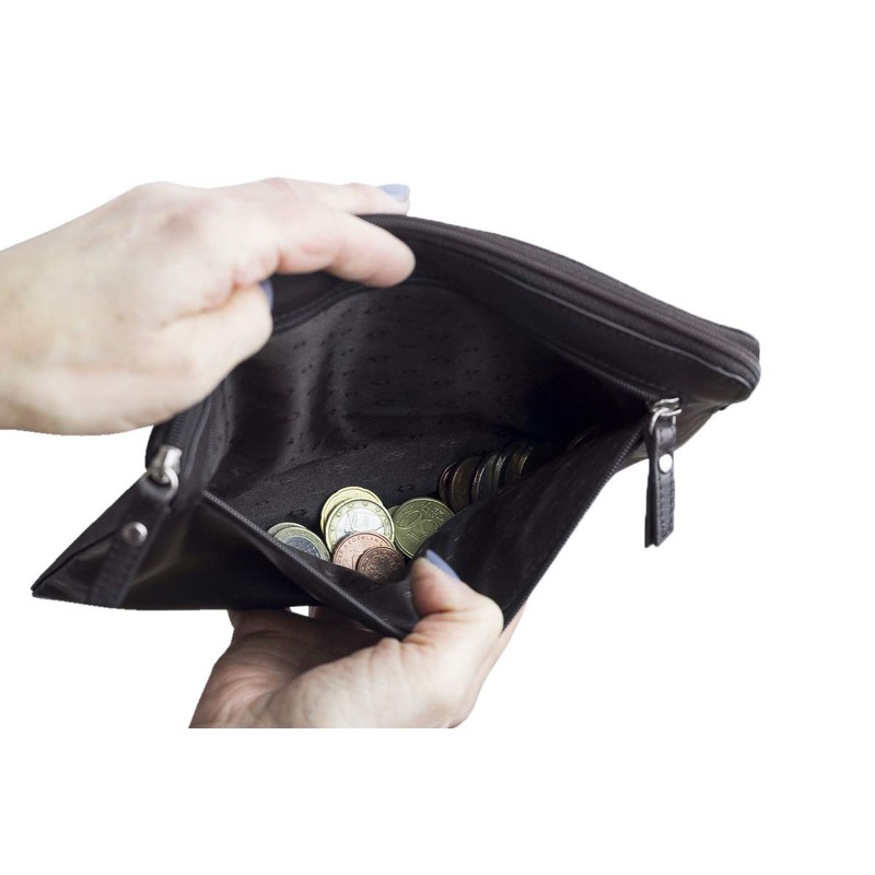Bank Bag Wallet LEAS in Real Leather Brown - Special