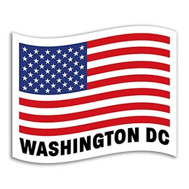 2 x 10cm Wide Washington DC Vinyl Stickers - Flag America Travel USA Sticker #75318