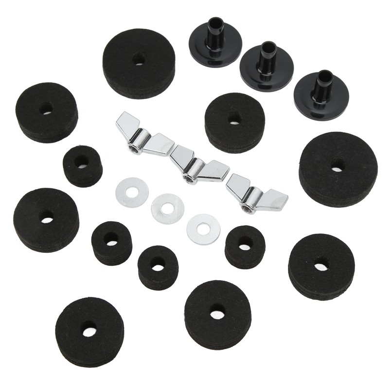 21Pcs Cymbal Replacement Accessories Felts Sleeves Wing Nuts Washers for