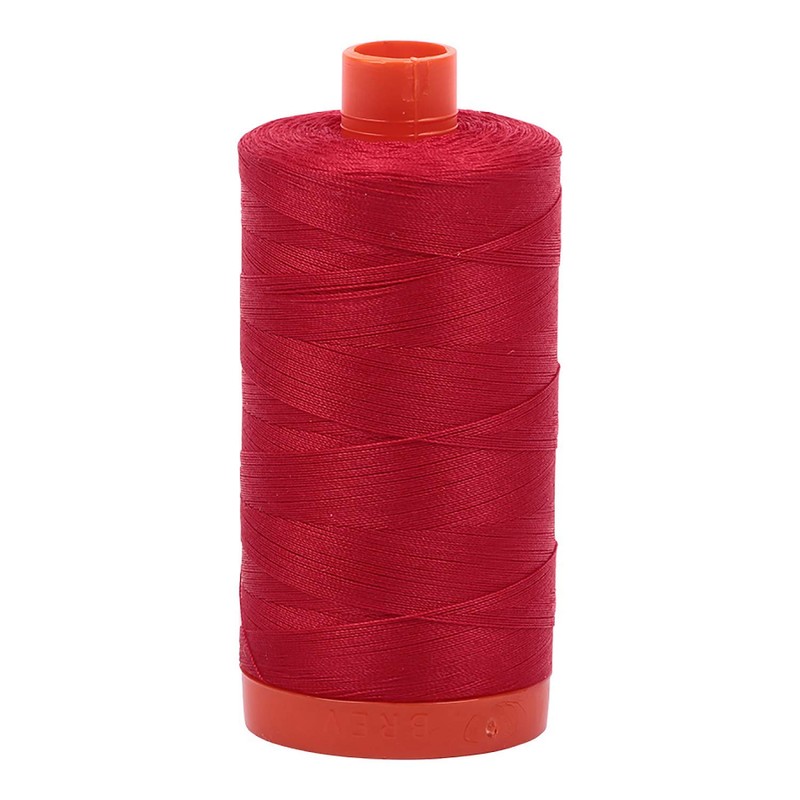 Aurifil Cotton Mako 50wt 1300m 2-Pack: (Natural) White + Red