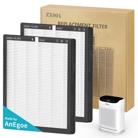 Replacement HEPA Filters Compatible with AnEgoe ZX001 Air Purifier,3 Stage H13 True HEPA Filter for Air Purifiers for Home Large Room up to 2500Ft²,Air Cleaner Filter,2 Pack